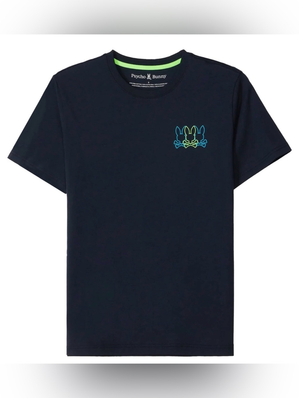 Psycho Bunny Blue Pompey Graphic T-Shirt Pima Cotton , XL /7